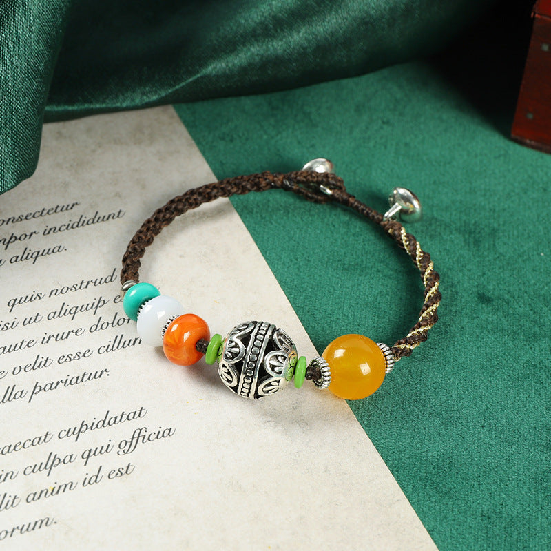 Original Design Woven Tibetan Yellow Honey Bracelet Ethnic Personality Tibetan Bracelet Nepal Accessories.