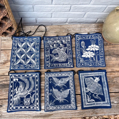 Batik Blue Dye Blue And White Dye Plant Dye Coarse Cloth Messenger Bag
