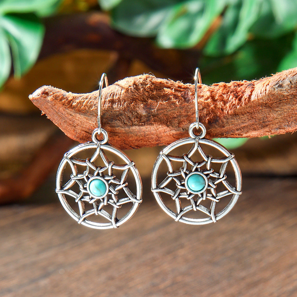 Bohemian Turquoise Earrings Vintage Style