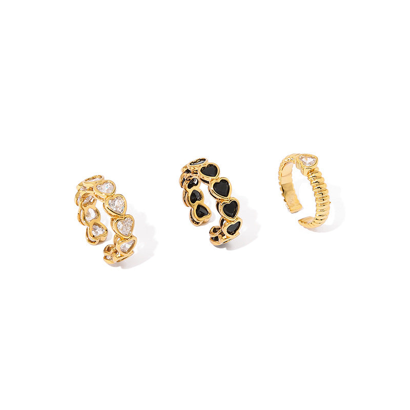 Love Zircon Simple Adjustable Rings