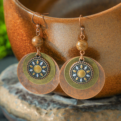 Ethnic Style Alloy Water Drop Earrings for Women