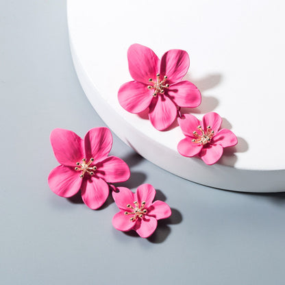 Trendy Floral Drop Earrings Alloy Geometric Jewelry