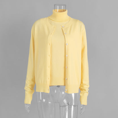 Knitted Sweater Vest and Cardigan Set Casual Fashion