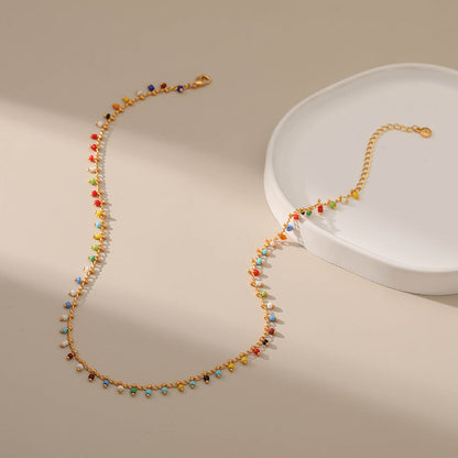 Colourful Vintage Rice Beads Necklace