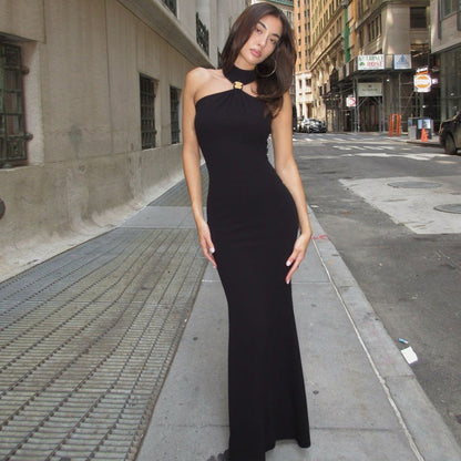 Trendy High Neck Sleeveless Split Midi Dress for Women
