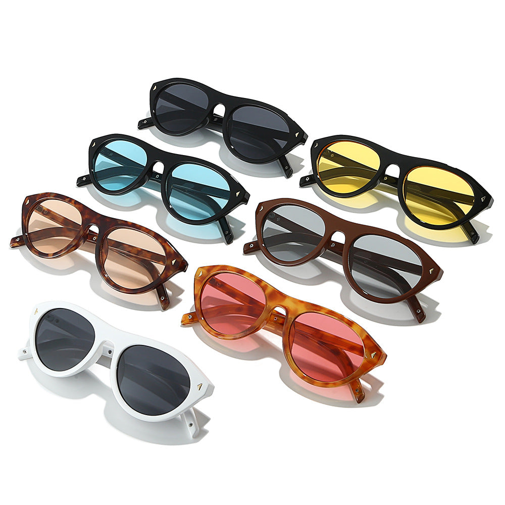 Cat Eye Oval Sunglasses Trendy UV400 Protection
