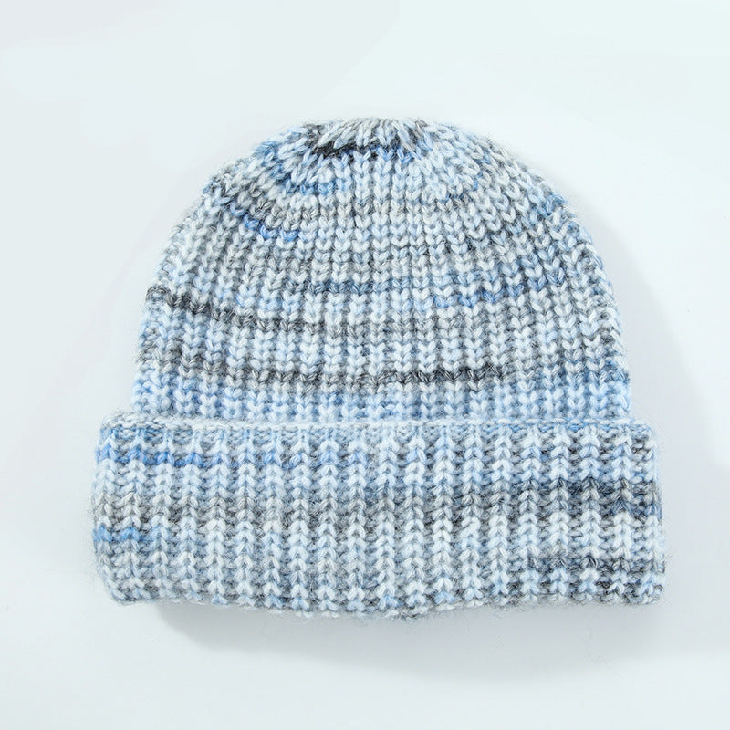 Striped Color Block Simple Warm Cuffed Beanie