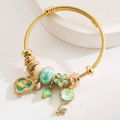 Fashionable Adjustable Heart Charm Bracelet for Couples