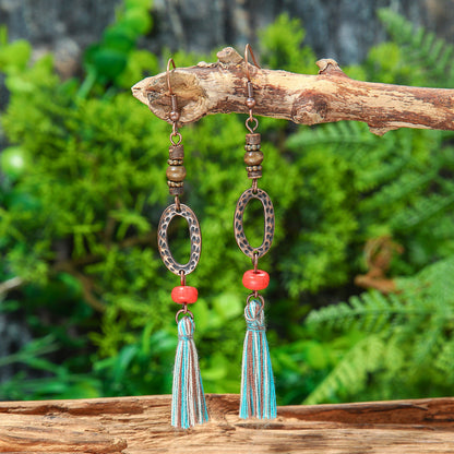 Bohemian Vintage Tassel Earrings Set Handmade Zinc Alloy Accessories