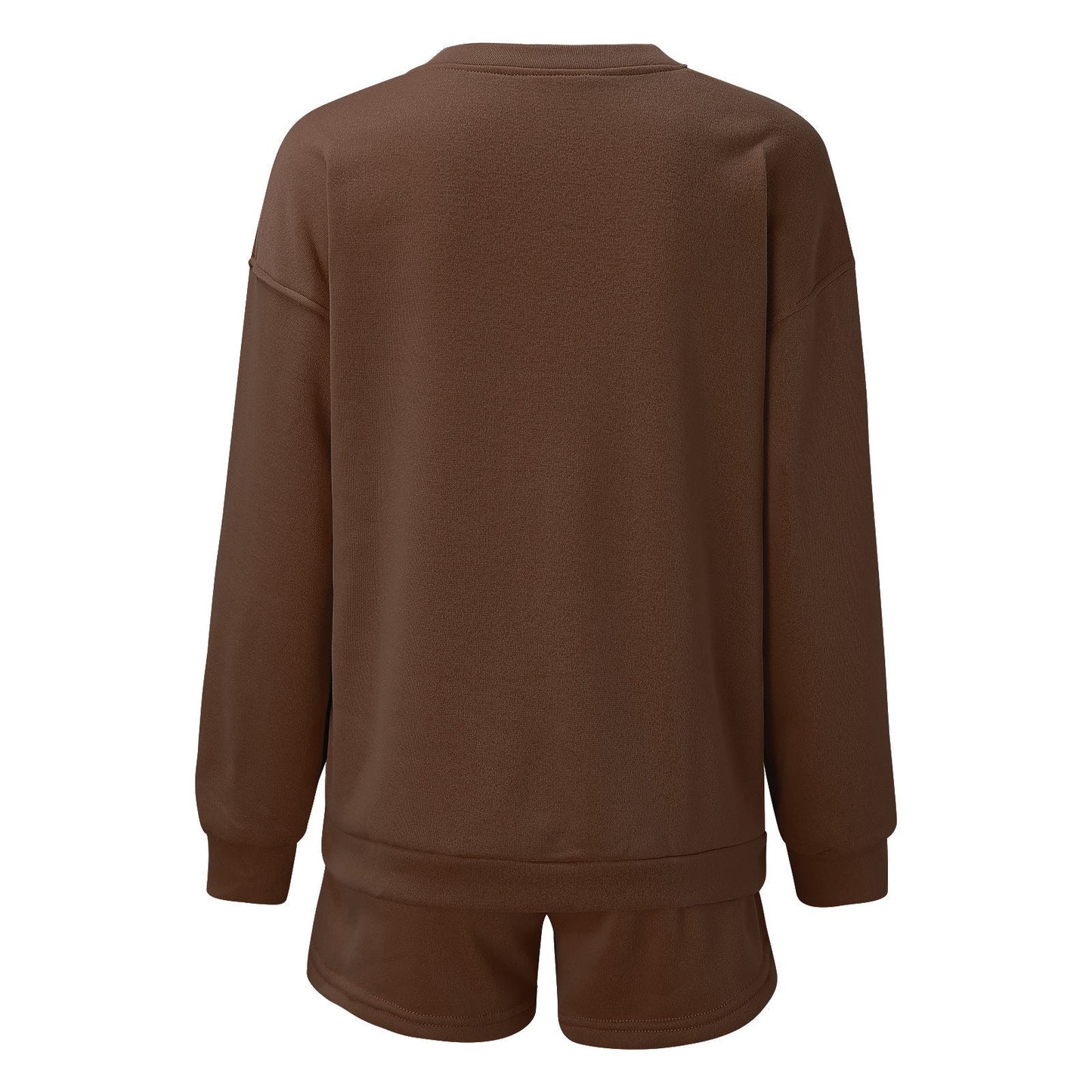 Solid Color Sweatshirt Short Loose Sets