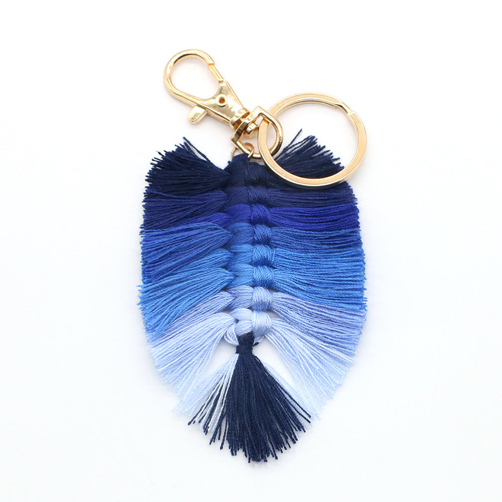 Koco - Handwoven Cotton Leaf Tassel Keychain