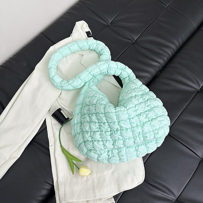 Wrinkled Cloud Crossbody Bag Trendy Nylon Tote