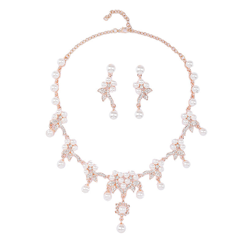 Branch Shaped Pearl Necklace Set Vintage Ethnic Jewelry