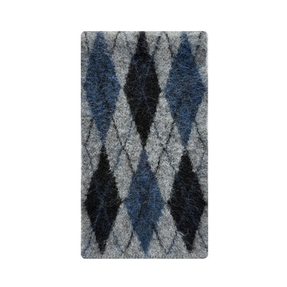 Wool Blend Geometric Knit Scarf Soft Winter Neck Warmer