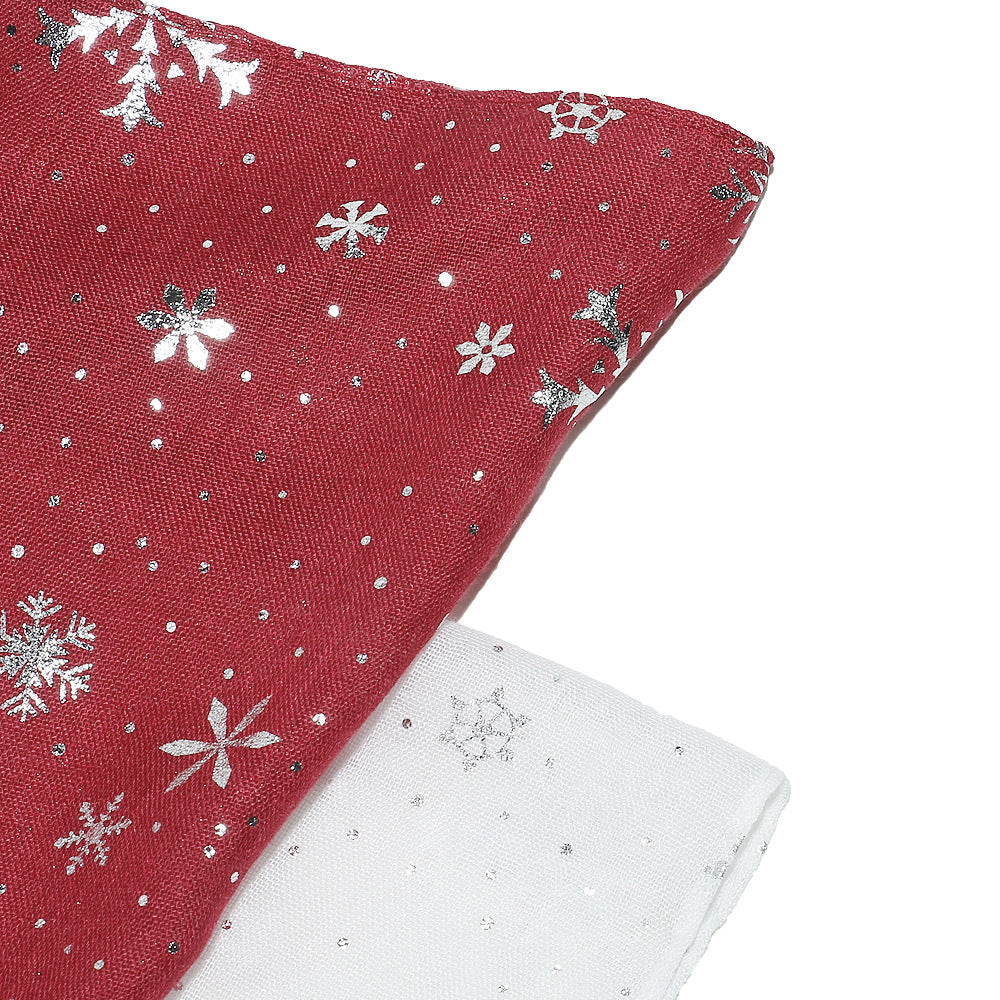 Winter Snowflake Polka Dots Christmas Shawl Scarf