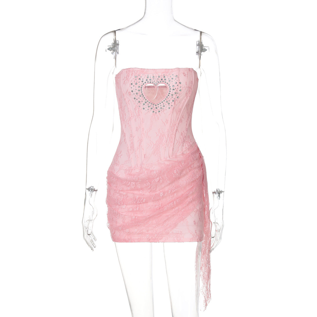 Fashionable Sexy Lace Heart Shaped Bodycon Dress