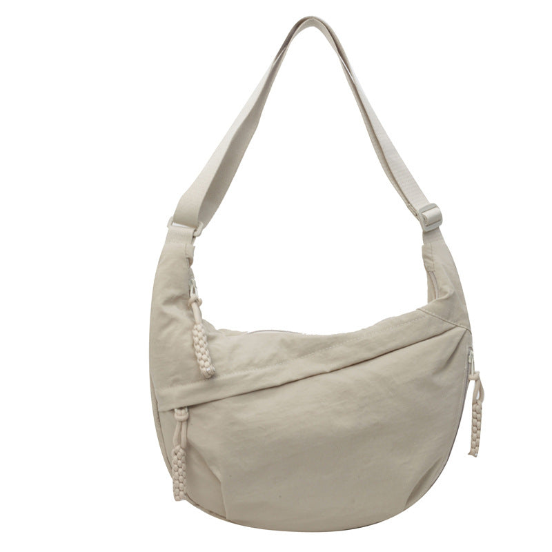 Solid Color Nylon Large Capacity Shoulder Bag