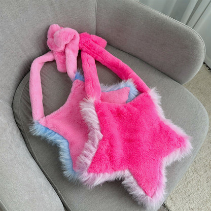 Cute Fuzzy Star-shaped Crossbody Shoulder Bag
