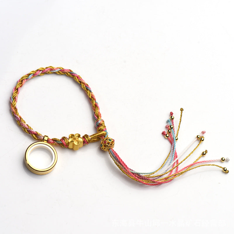 Tibetan Ethnic Style Hand-Painted Zakiram Female Thangka Gawu Box Single Loop Bracelet Hand Woven Double Loop Bracelet