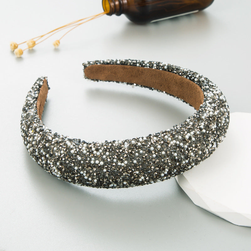 Trendy Pearl Hairband With Rhinestones for Women