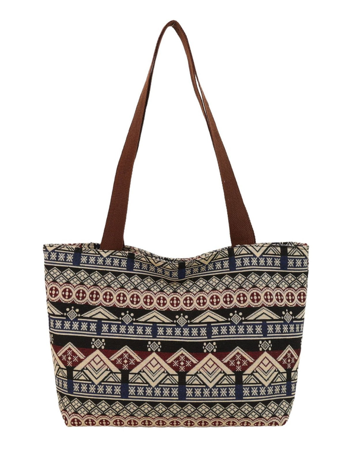 Trendy Canvas Tote Bag for Women with Color Block Design