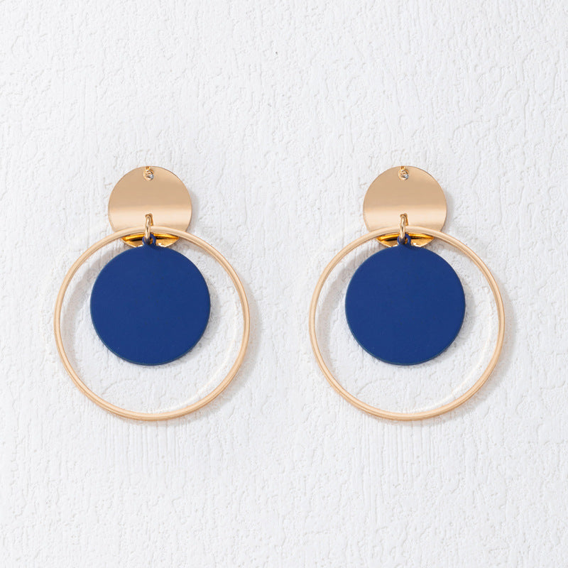 Geometric Metal Circle Earrings Set Stylish Casual Earrings