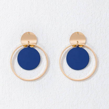 Geometric Metal Circle Earrings Set Stylish Casual Earrings