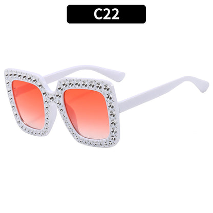 Colorful Disco Party Diamond Frame Sunglasses Retro Style