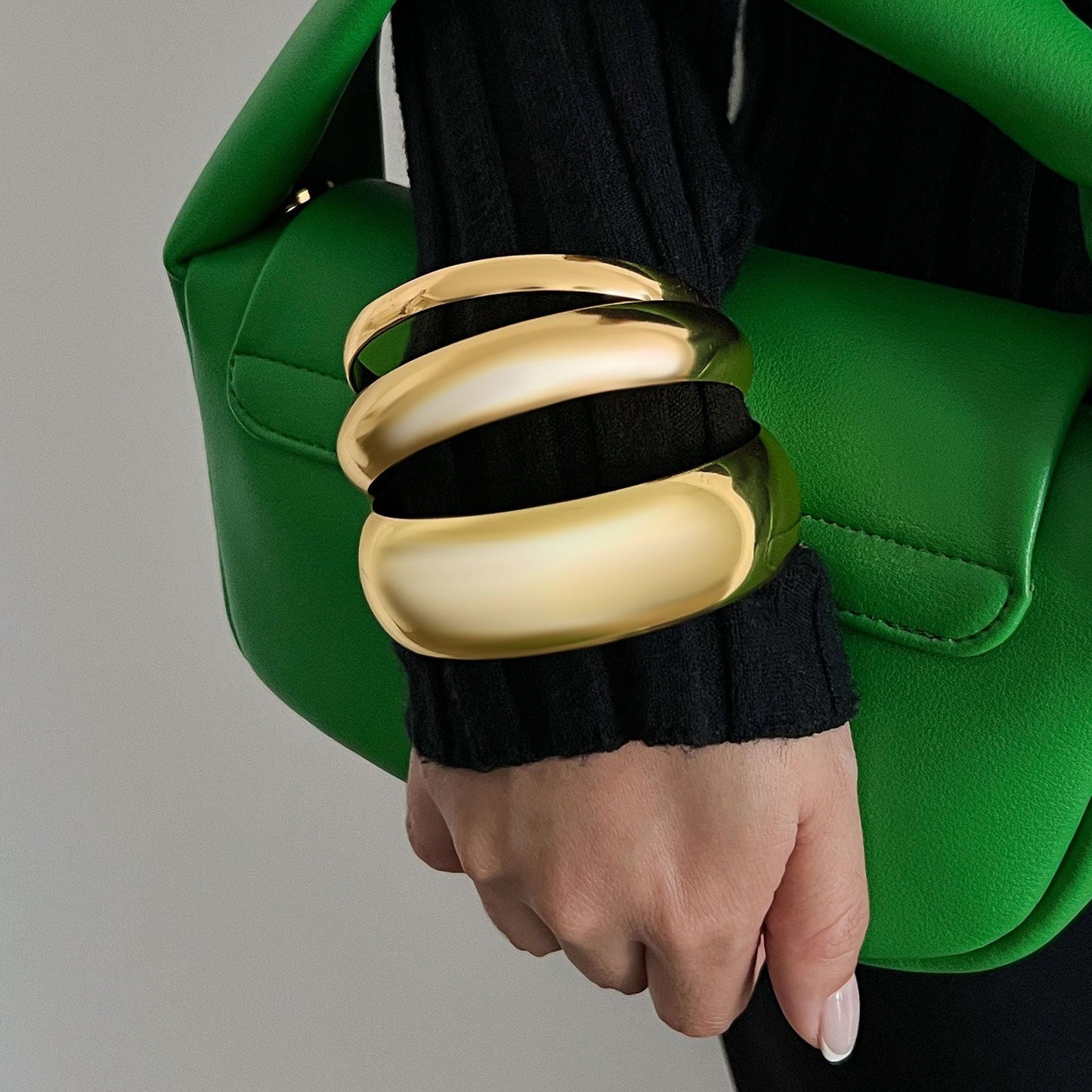 Trendy Metal Geometric Cuff Bracelet Set