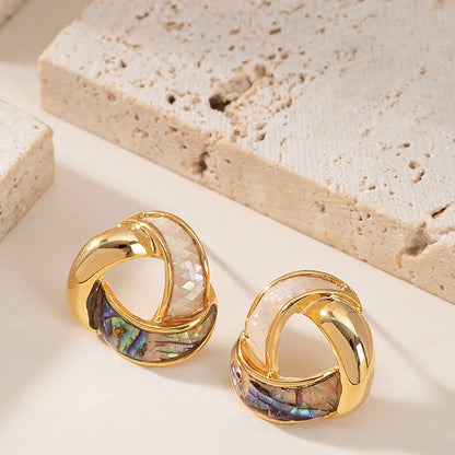 Elegant Geometric Abalone Shell Earrings For Women