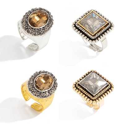 Vintage Geometric Acrylic Ring Fashion Jewelry For Women