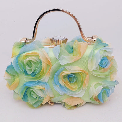 White Floral Evening Bag Elegant Bridal Purse for Parties
