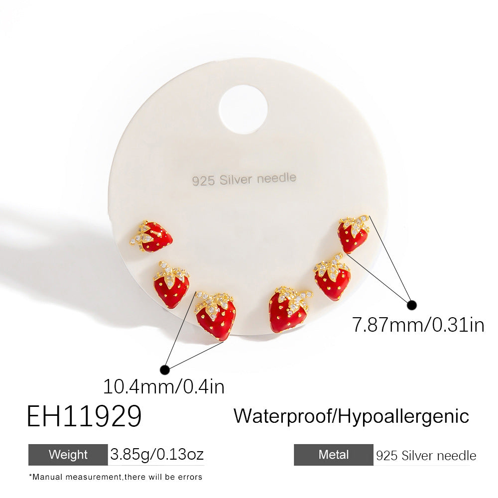 Cute Cartoon Character 925 Silver Stud Earrings Minimalist Fashion Accessories