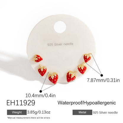 Cute Cartoon Character 925 Silver Stud Earrings Minimalist Fashion Accessories