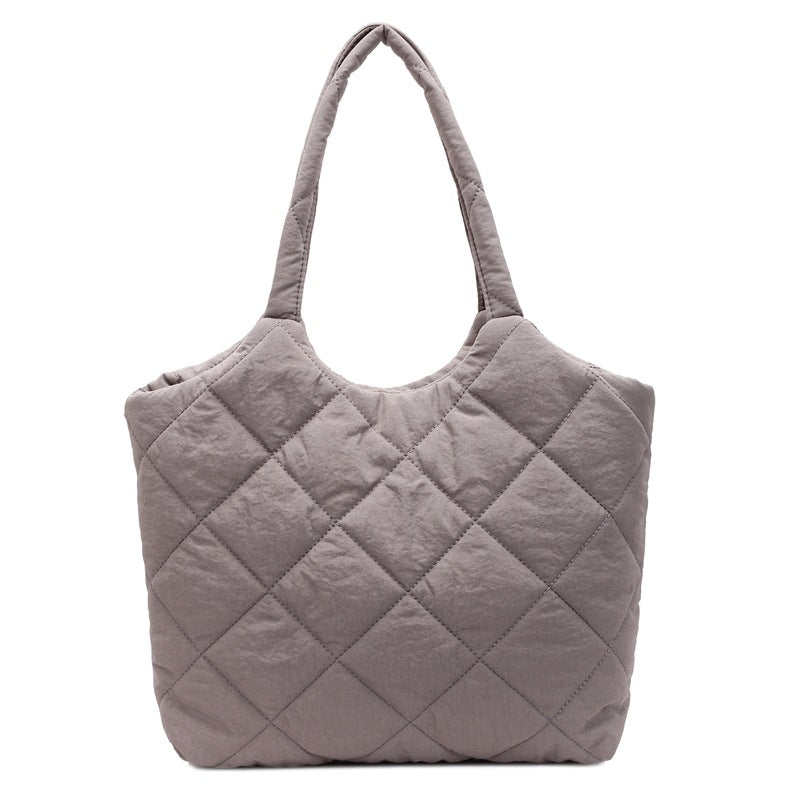 Solid Color Large Capacity Puffer Handbag