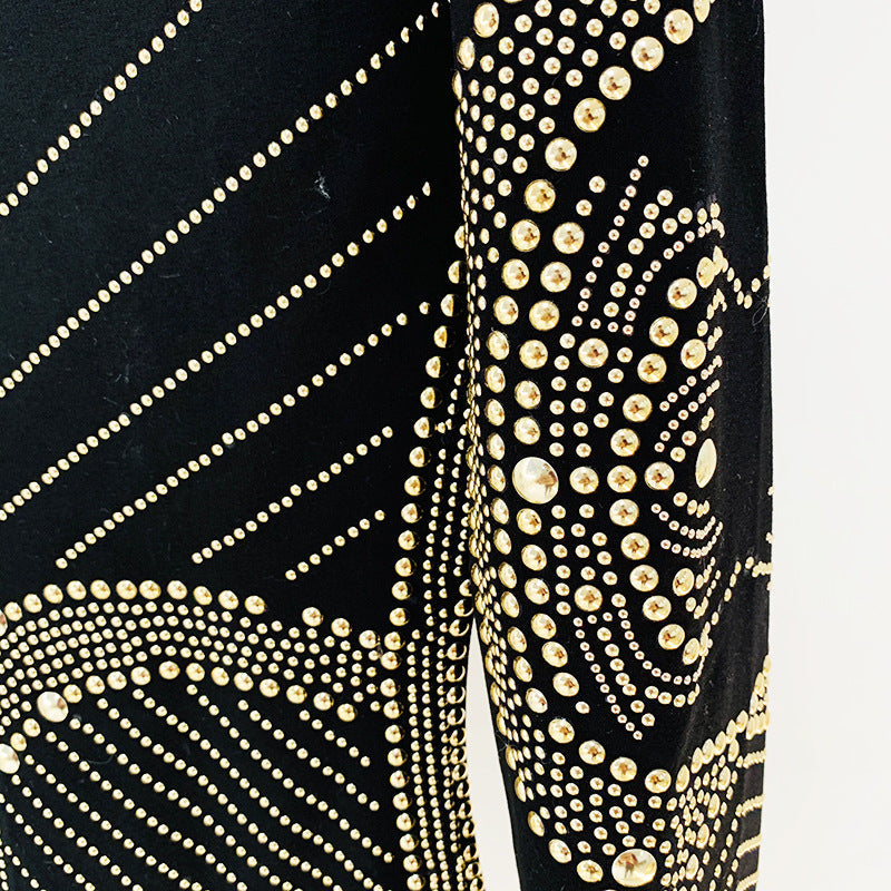 Metallic Sequin Bodycon Dress Long Sleeve