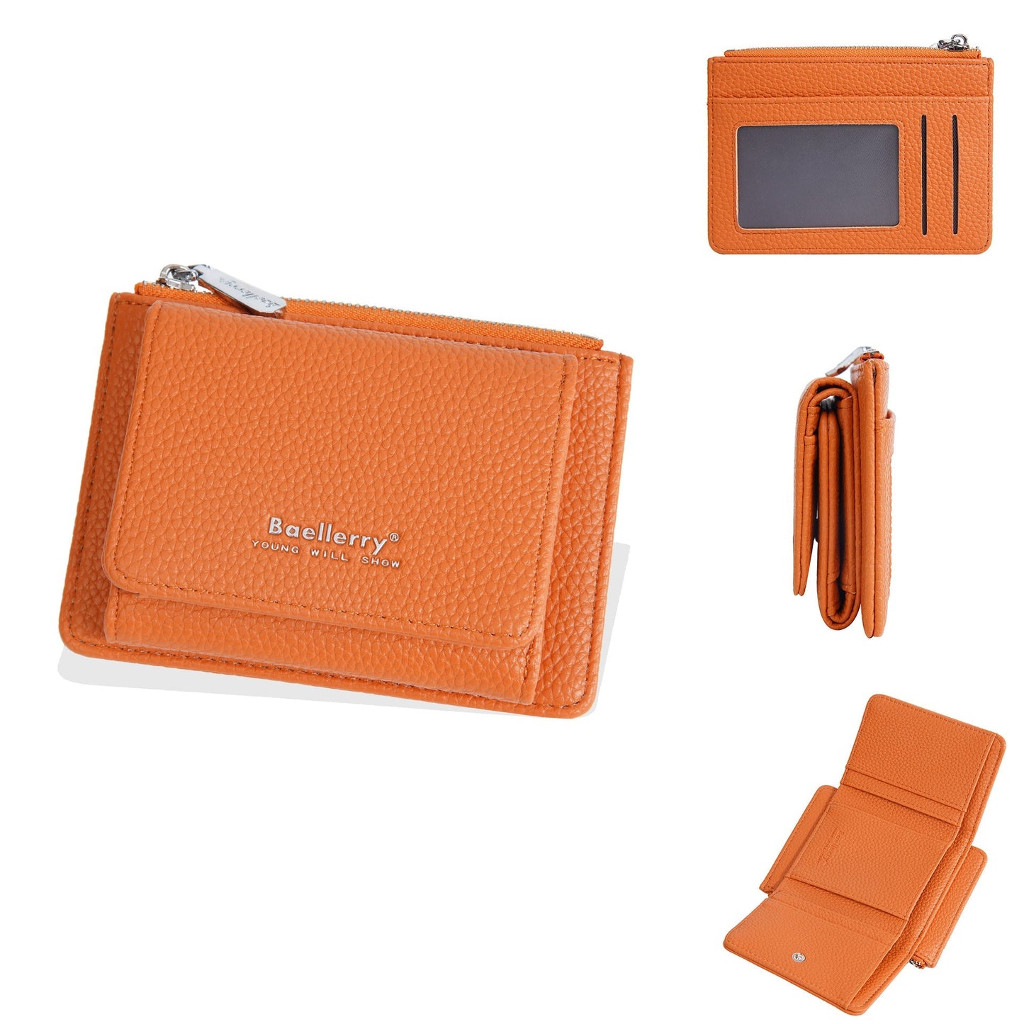 Zipper Solid Color Card Cases Wallets