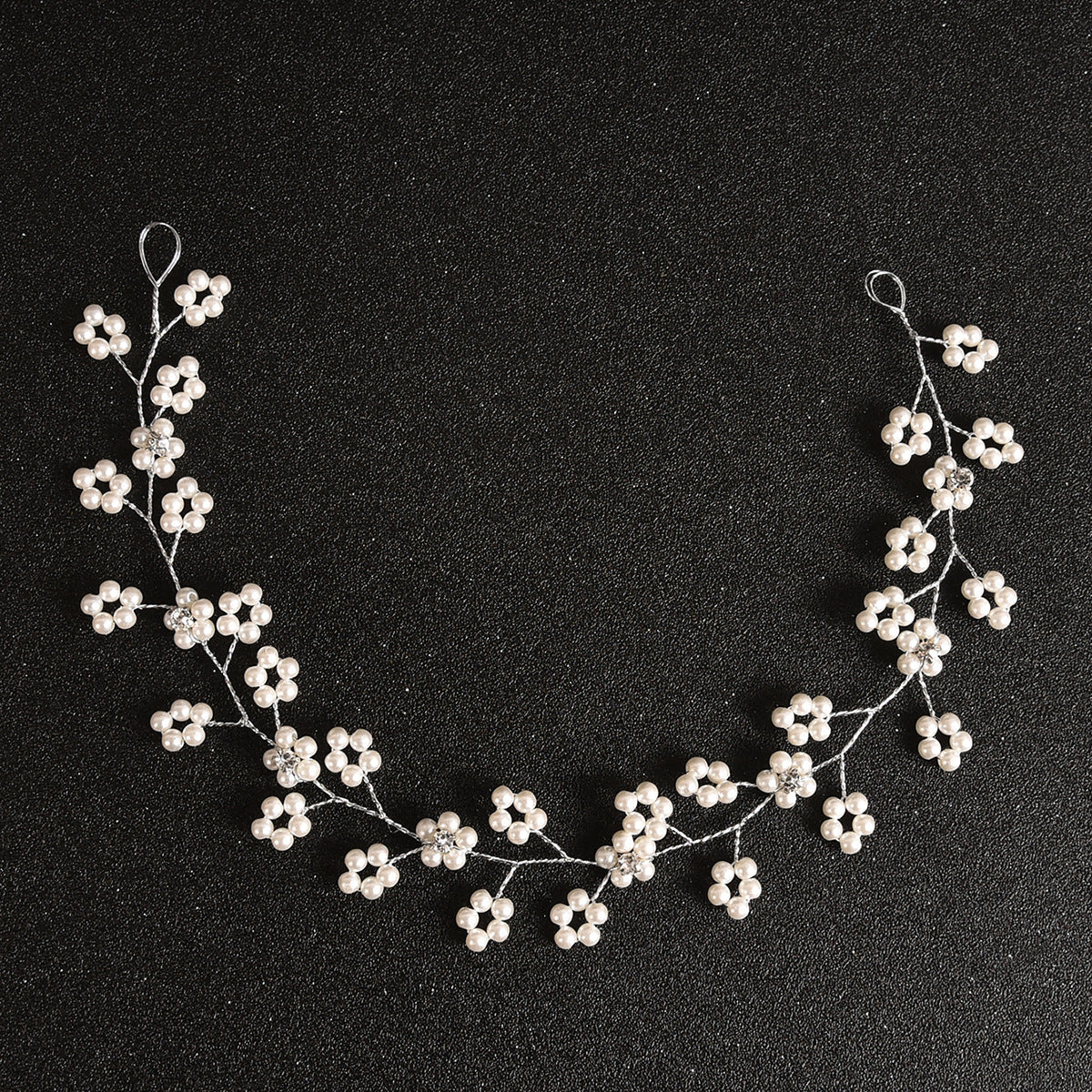 Handmade Pearl And Rhinestone Hairband Wedding Accessories