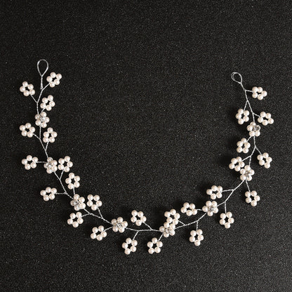 Handmade Pearl And Rhinestone Hairband Wedding Accessories