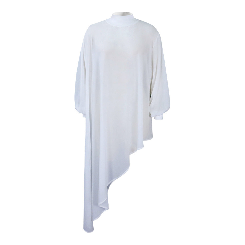 Irregular Hem Chiffon Maxi Dress Casual Loose Women'S Clothing