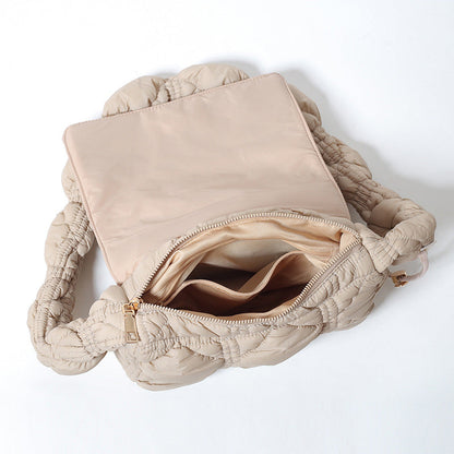 Trendy Cloud Shoulder Bag Wrinkled Nylon Crossbody Bag