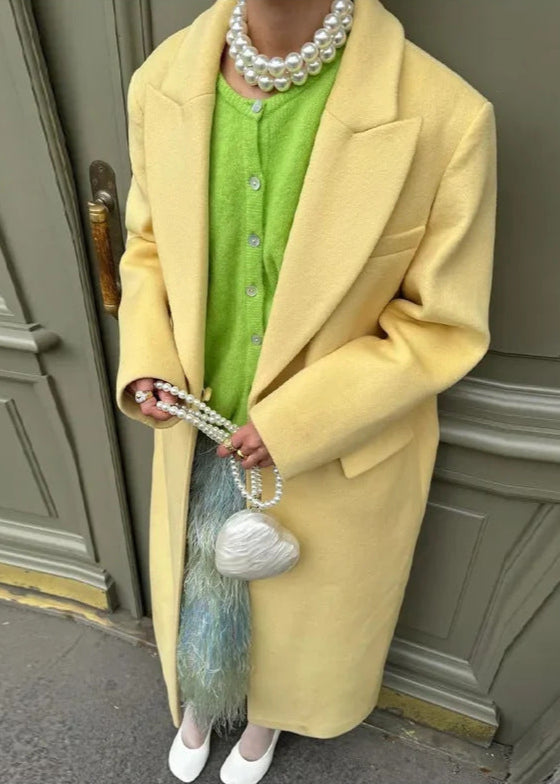Longline Wool Coat Structured Tailored Fit