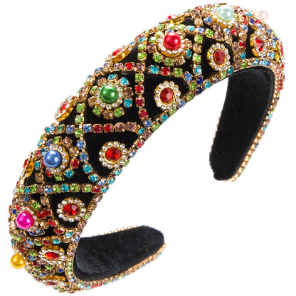 Baroque Rhinestone Headband Elegant Vintage Hair Accessory