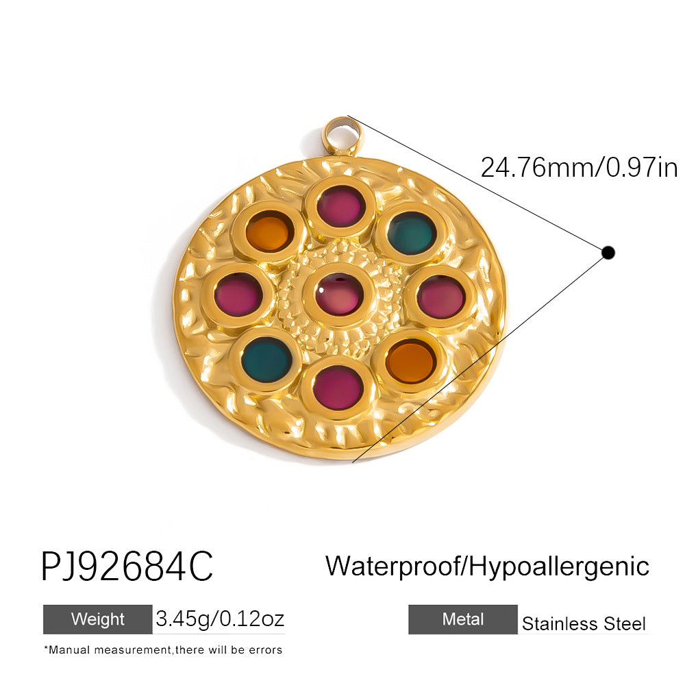 Heart Flower Pendant Accessories 18K Gold Plated Stainless Steel Jewelry
