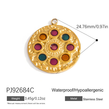 Heart Flower Pendant Accessories 18K Gold Plated Stainless Steel Jewelry