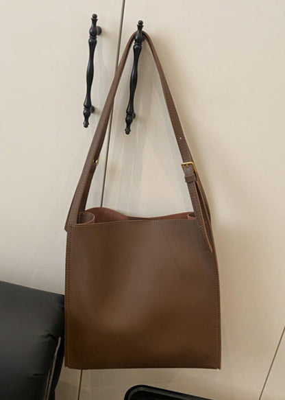 Structured PU Leather Tote With Shoulder Strap