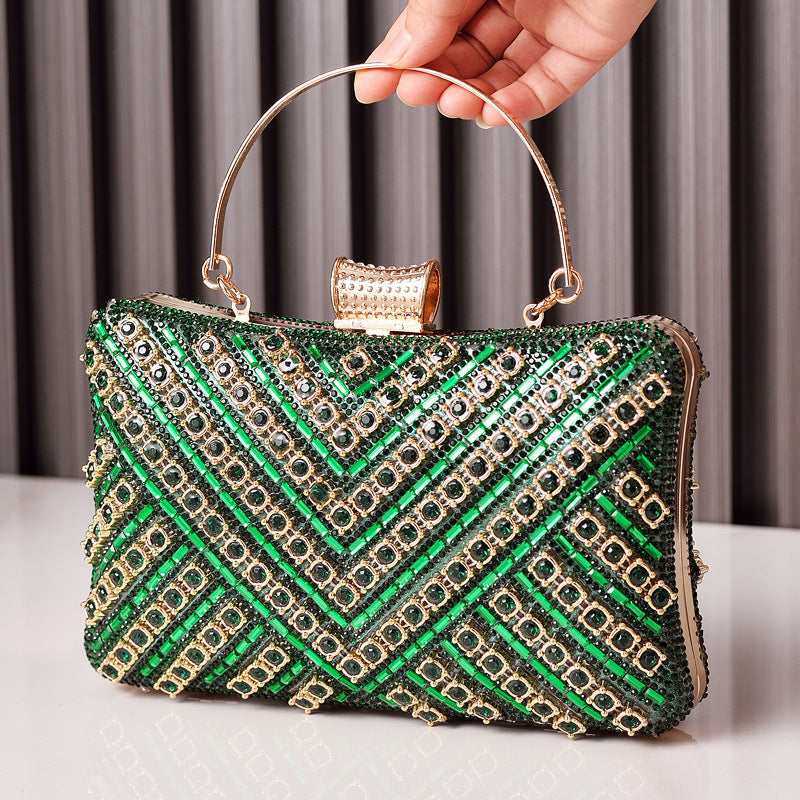 Colorful Rhinestone Evening Bag Fashionable Clutch for Parties