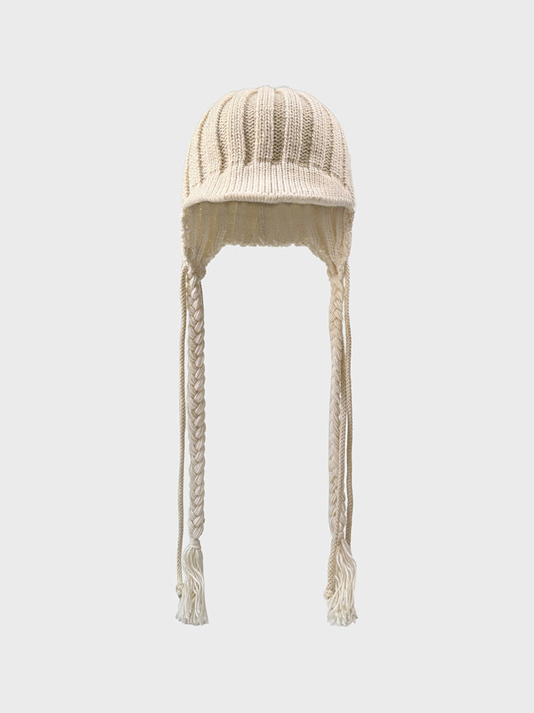 Cute Braid Tassel Ear Flap Beanie Knit Hat