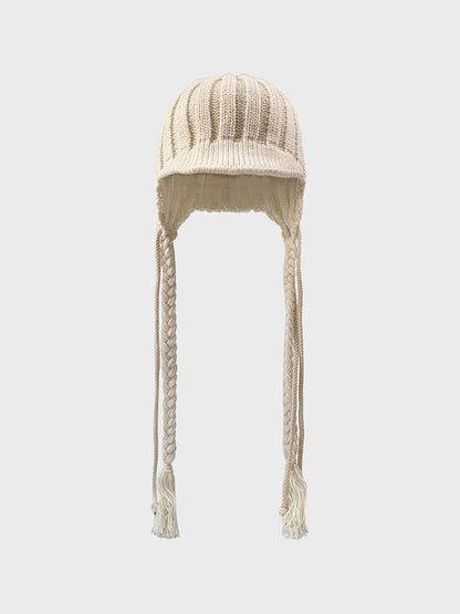 Cute Braid Tassel Ear Flap Beanie Knit Hat