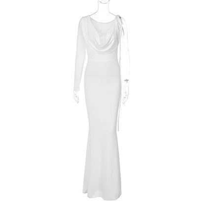 Elegant Solid Color Slim-Fit Midi Dress